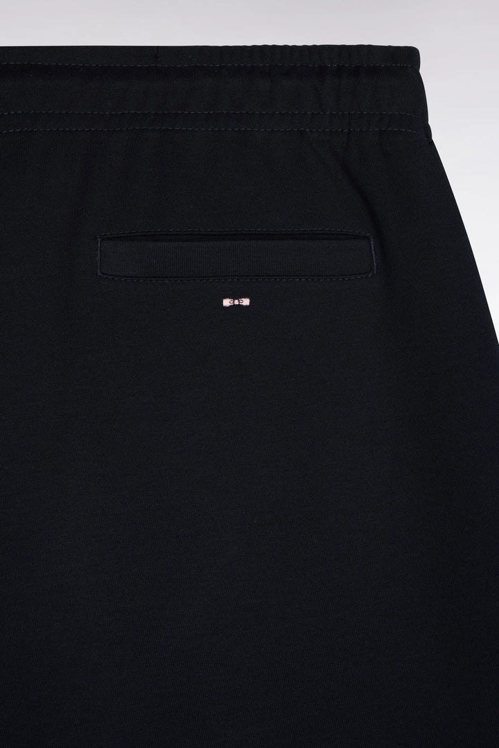 Straight-Cut Navy Stretch Cotton Interlock Joggers