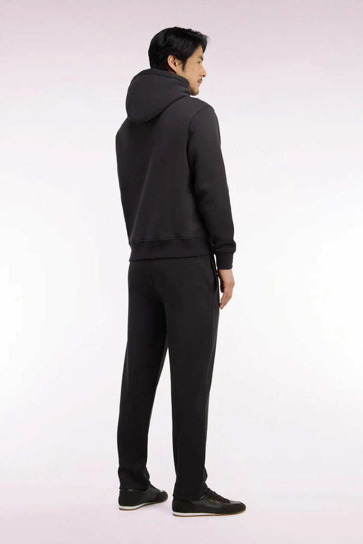 Brown Stretch Cotton Interlock Joggers with a Straight Cut