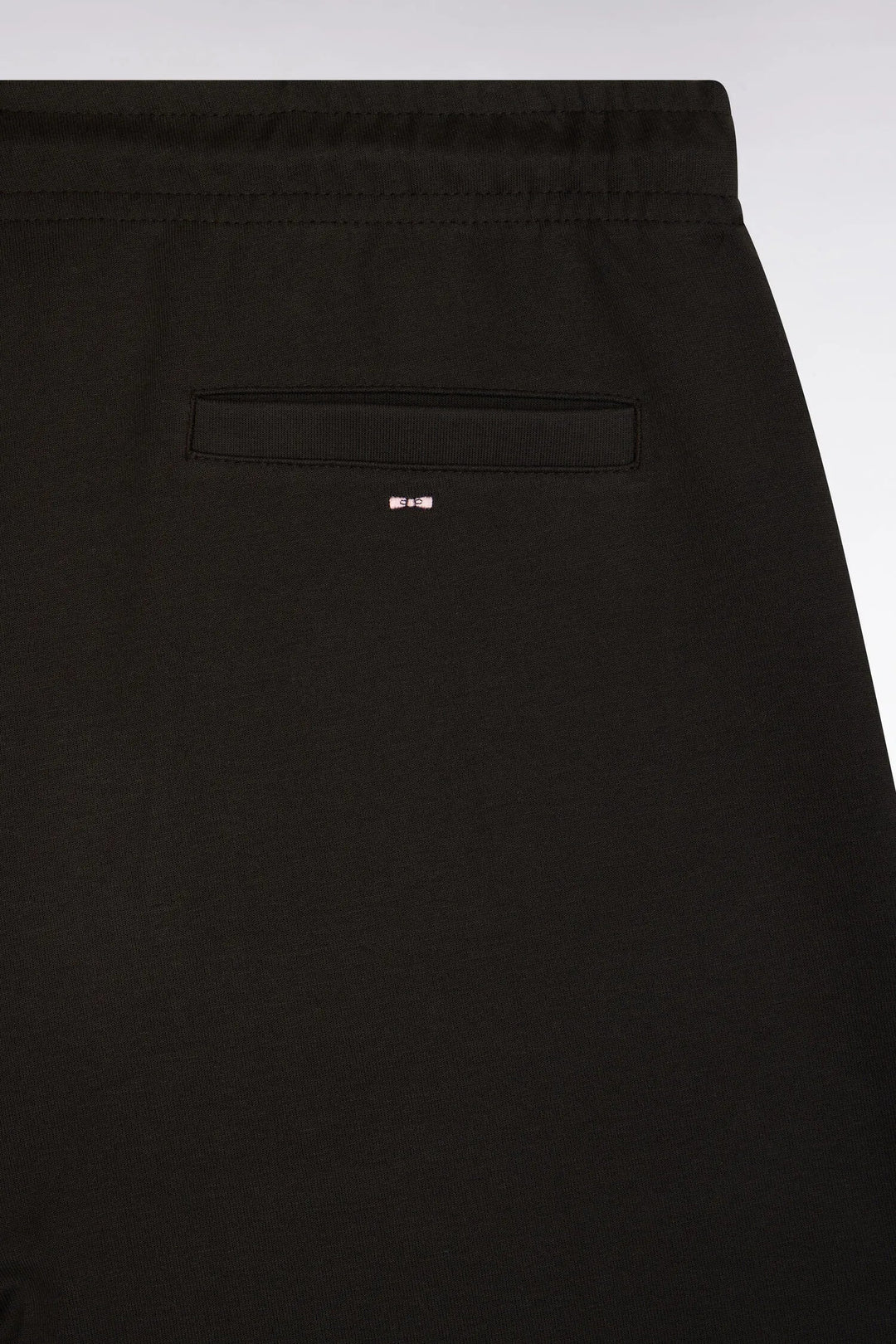 Brown Stretch Cotton Interlock Joggers with a Straight Cut