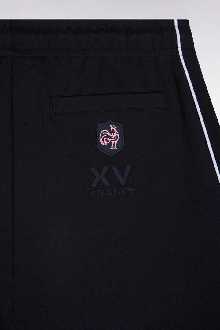 Navy Interlock Fleece Joggers with Pink Piping XV From France