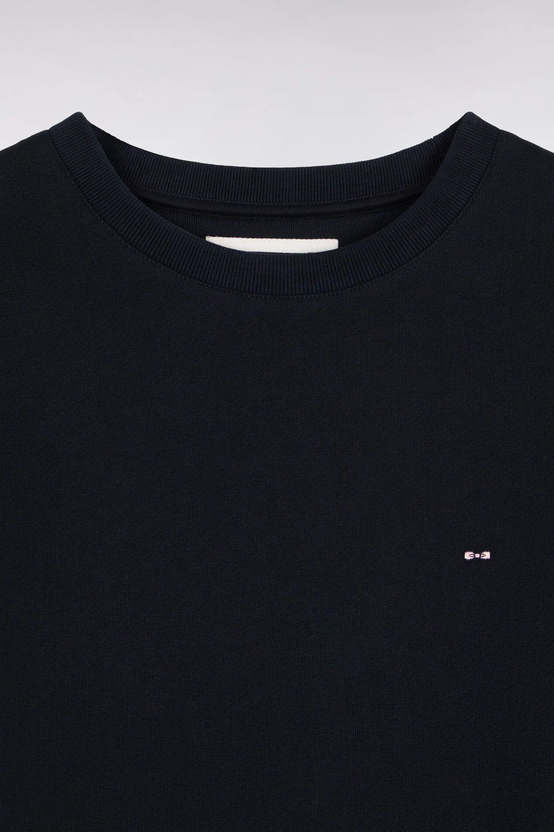 Straight-Cut Navy Cotton Fleece Round-Neck Sweatshirt
