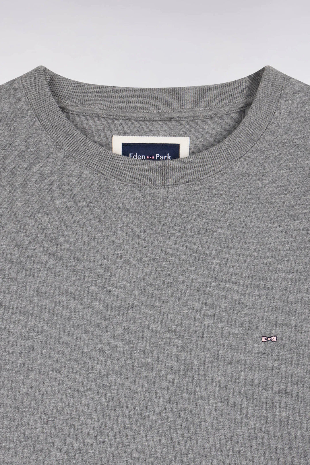 Grey Cotton Fleece Crewneck Sweatshirt with a Straight Cut
