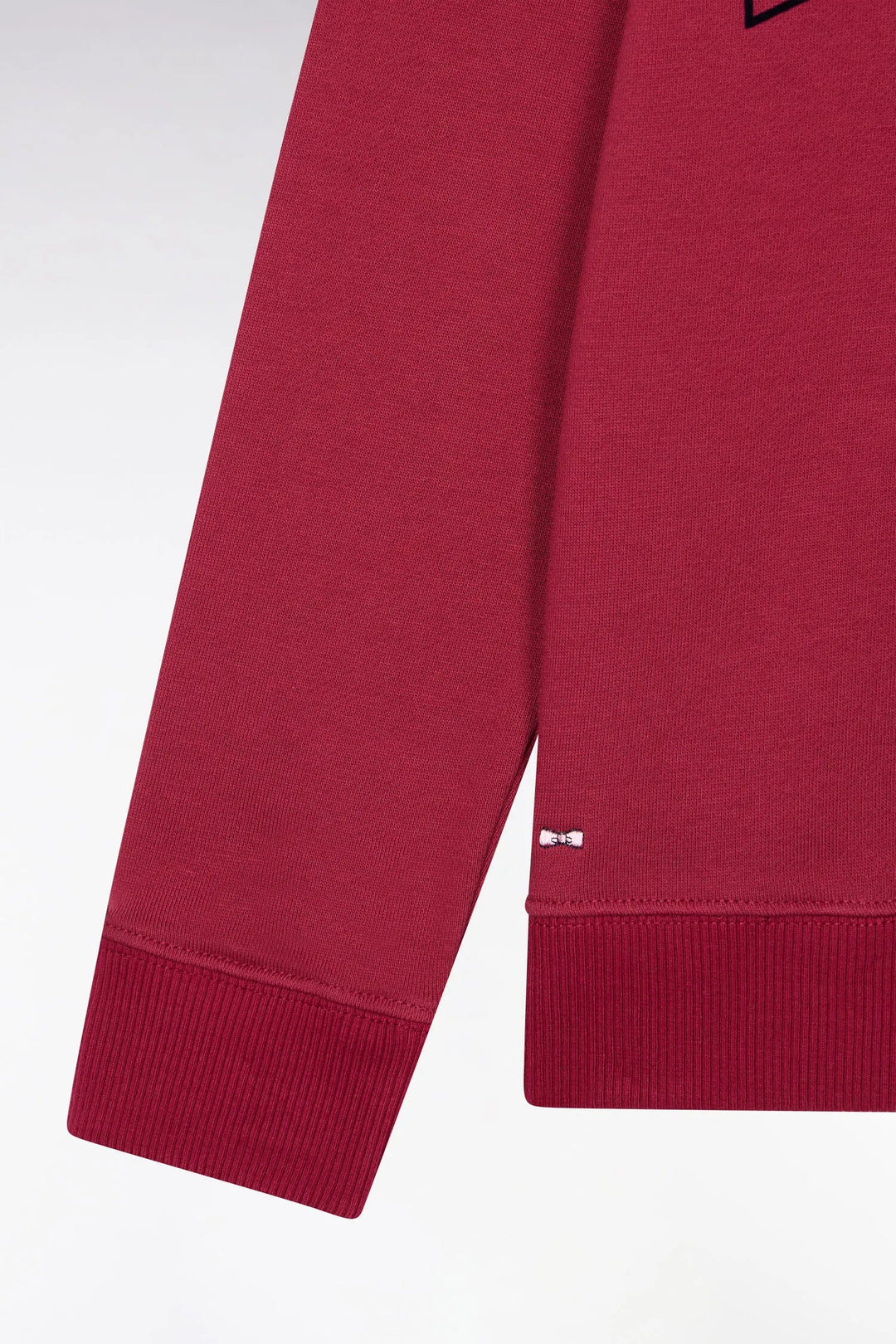 Sweatshirt with Red Cotton Collar with Eden Park Embroidery Straight Cut