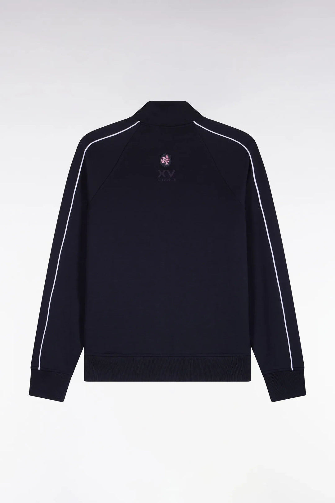 Zipped Sweatshirt with Navy Navy Quilted Facing XV De France Straight Cut