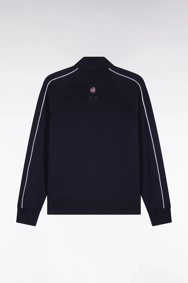 Zipped Sweatshirt with Navy Navy Quilted Facing XV De France Straight Cut