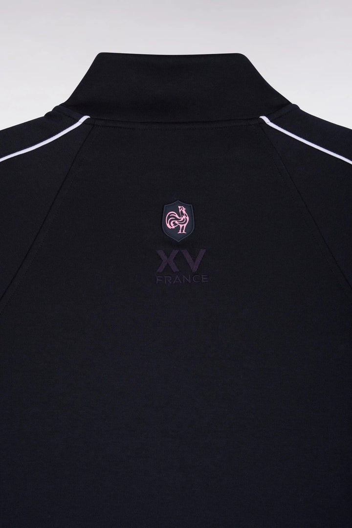 Zipped Sweatshirt with Navy Navy Quilted Facing XV De France Straight Cut