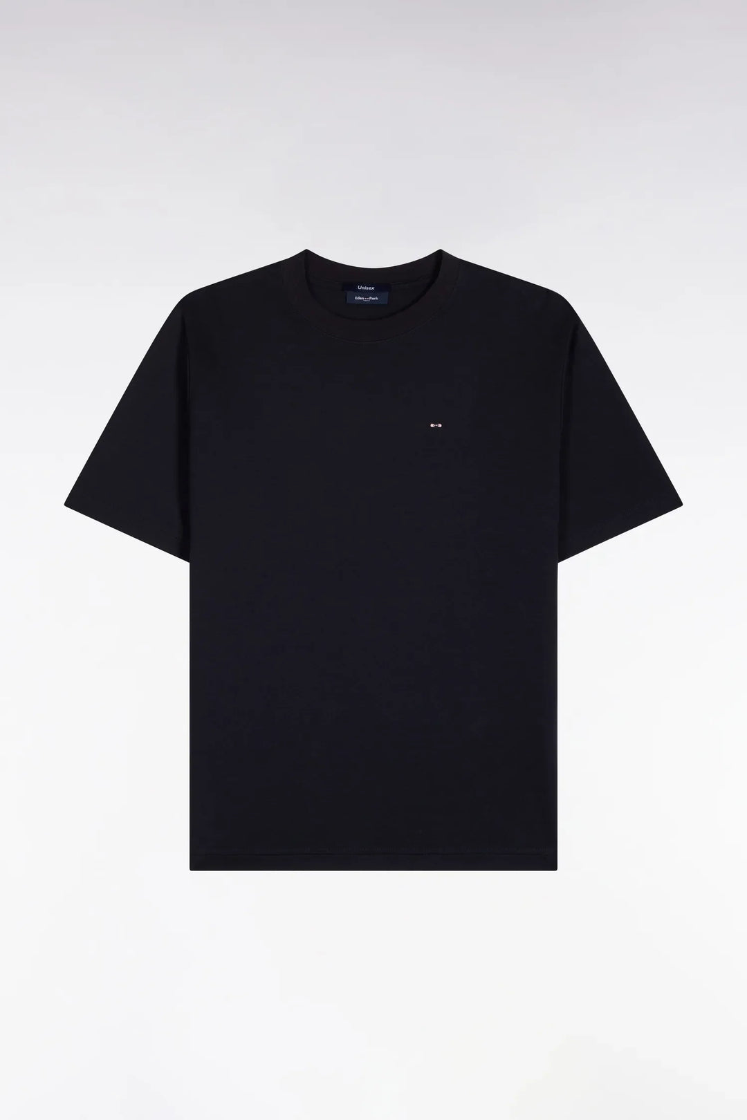 Short-Sleeved Navy Cotton Straight-Cut T-Shirt