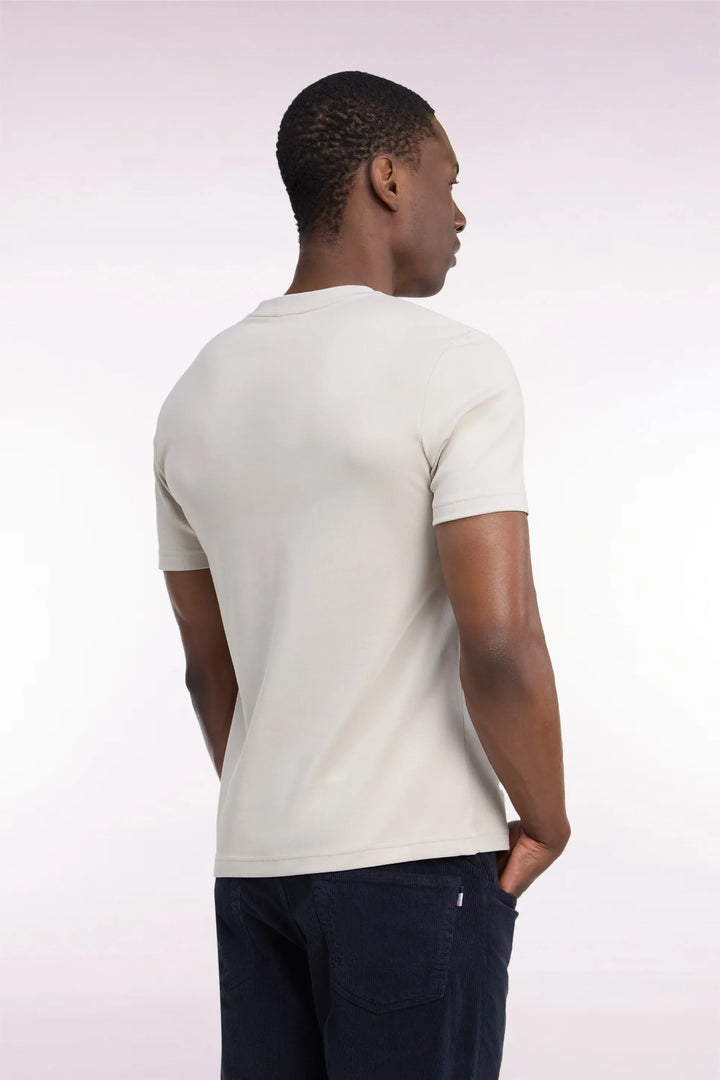 Short-Sleeved Raw Cotton Straight-Cut T-Shirt
