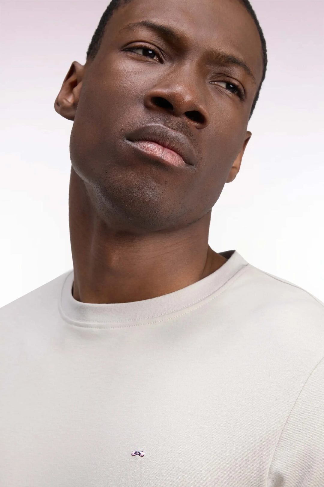Short-Sleeved Raw Cotton Straight-Cut T-Shirt