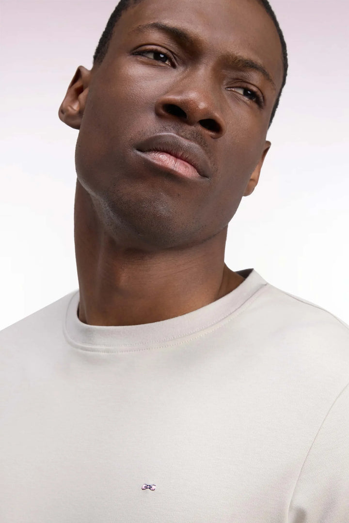 Short-Sleeved Raw Cotton Straight-Cut T-Shirt