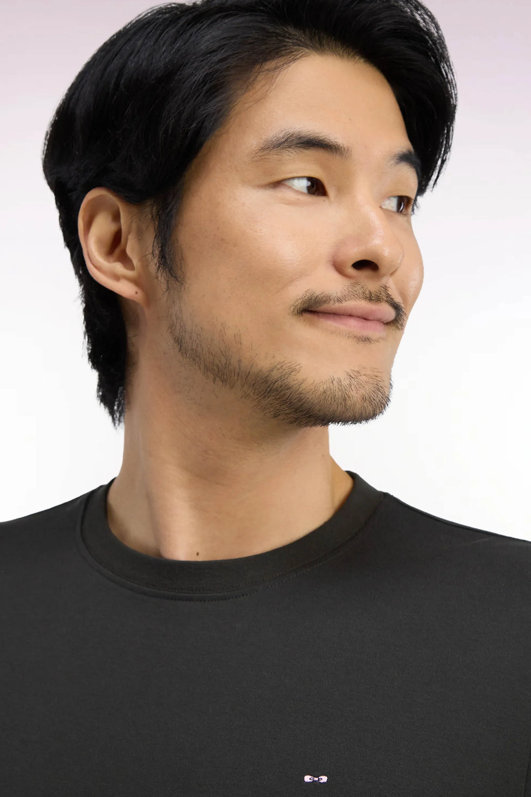Short-Sleeved Khaki Cotton Straight-Cut T-Shirt