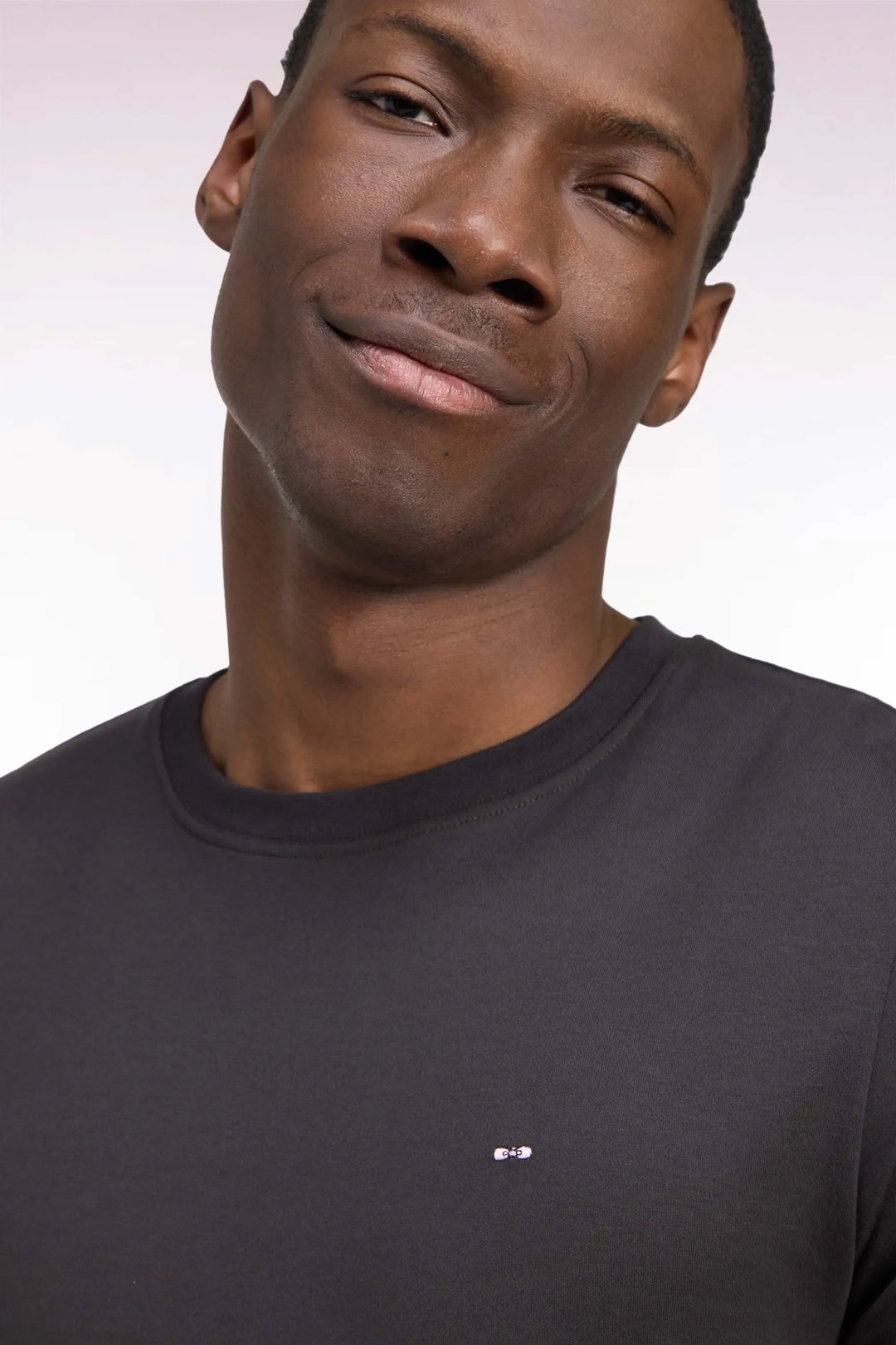 Short-Sleeved Brown Cotton Straight-Cut T-Shirt