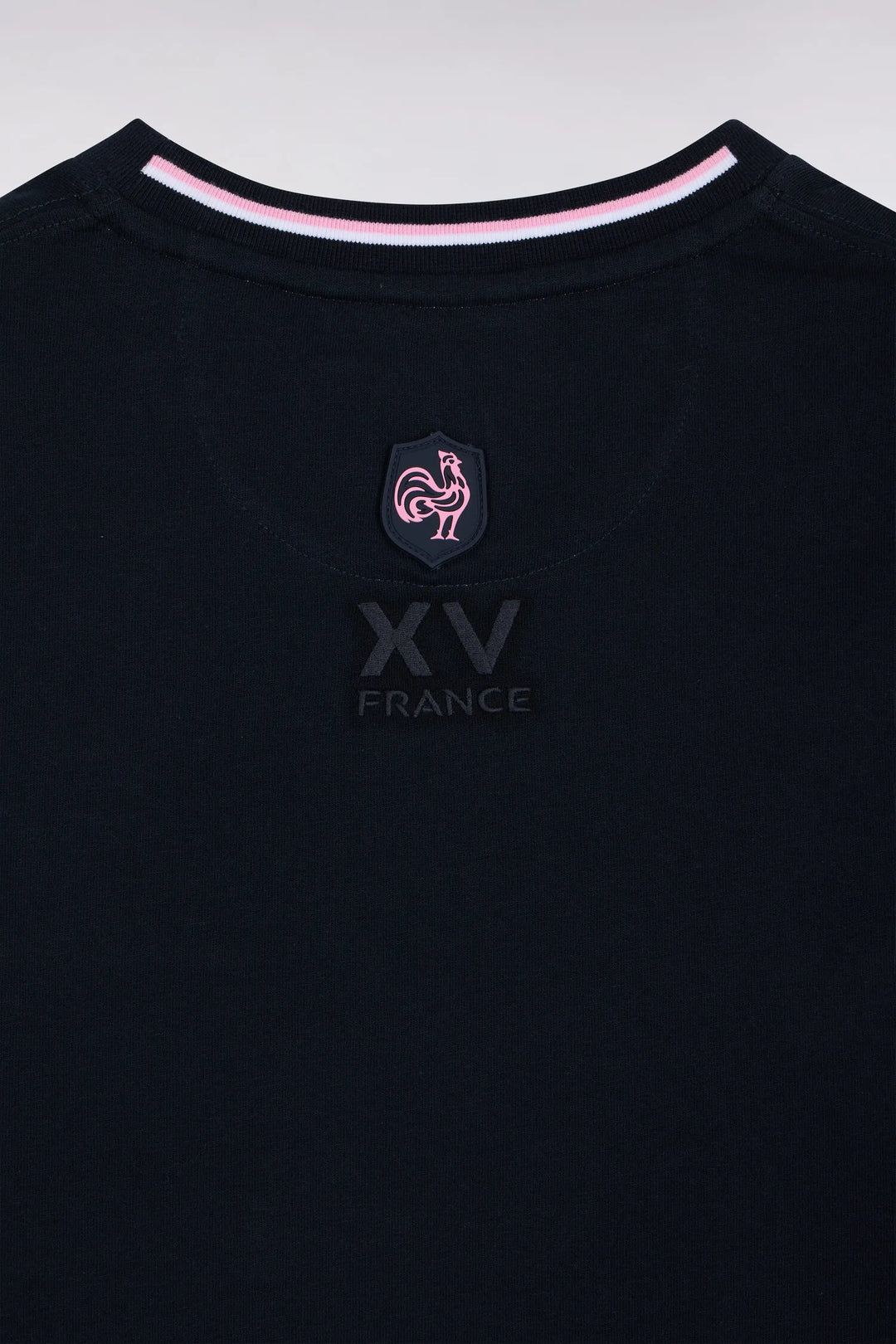 Short-Sleeved Navy T-Shirt XV De France Straight Cut
