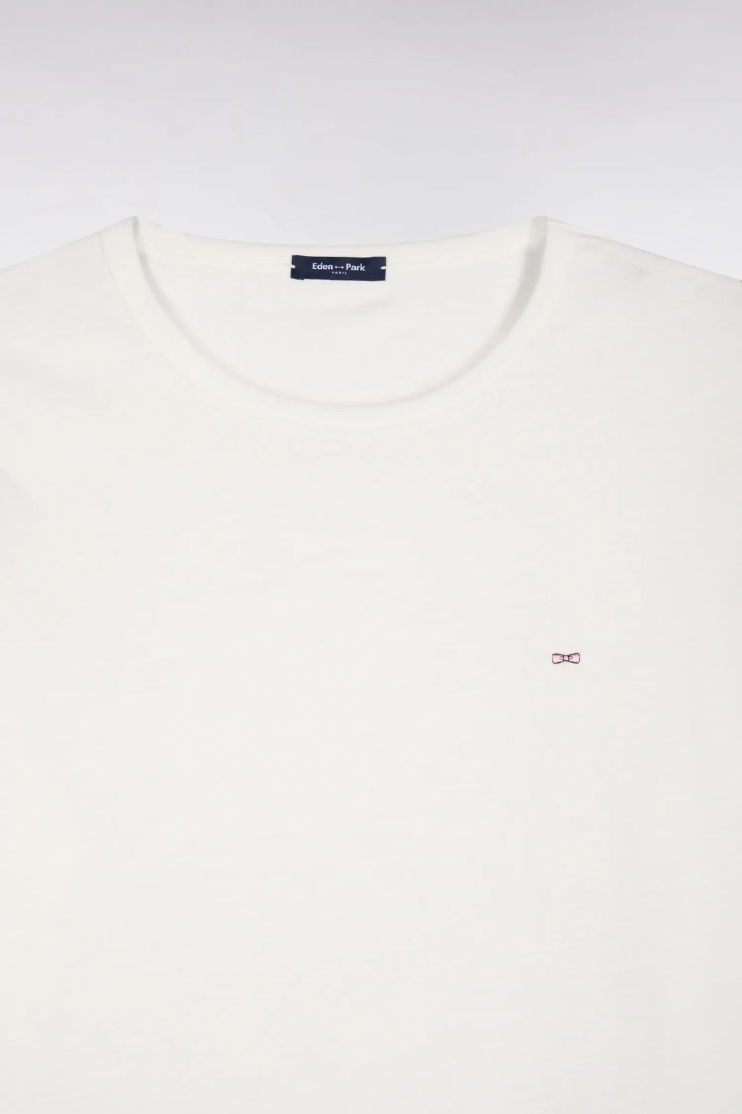 Long-Sleeved Ecru Cotton T-Shirt with Slim Fit