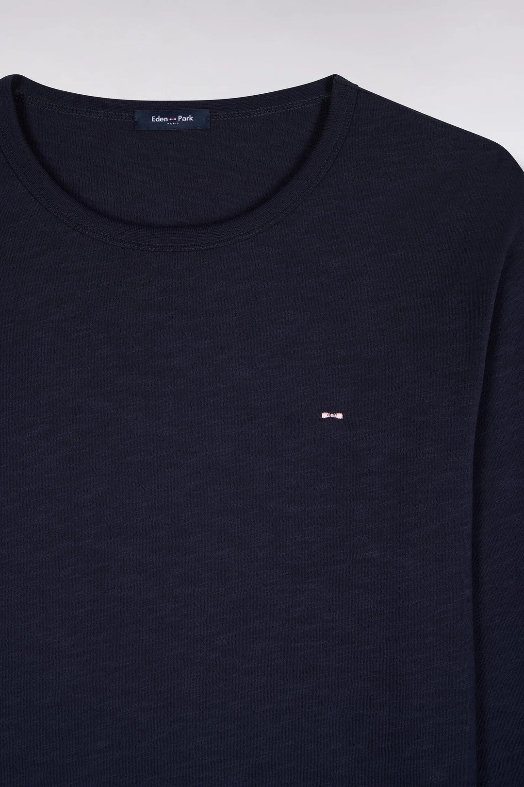 Slim Fit Navy Cotton Long-Sleeved T-Shirt