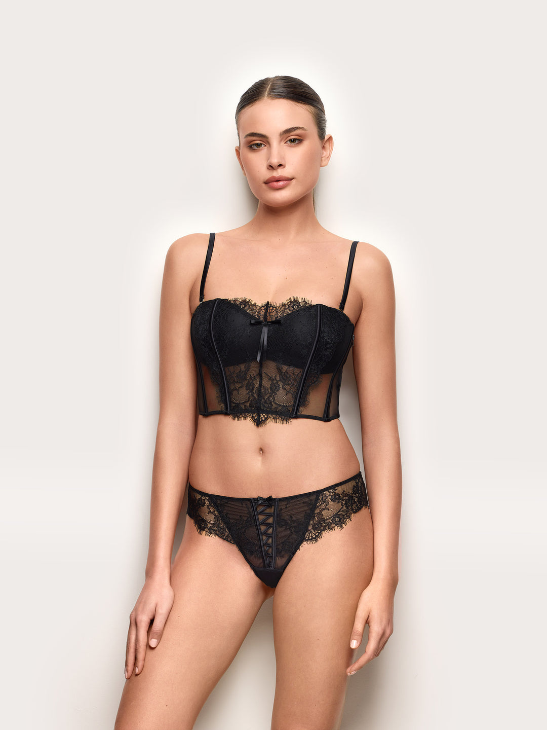 G-string French knickers - Black