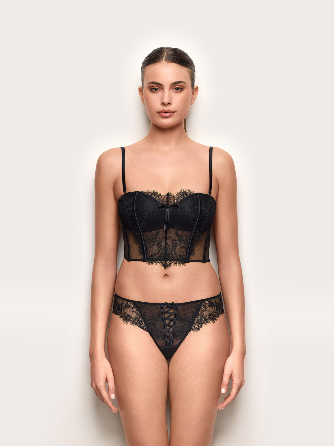 G-string French knickers - Black