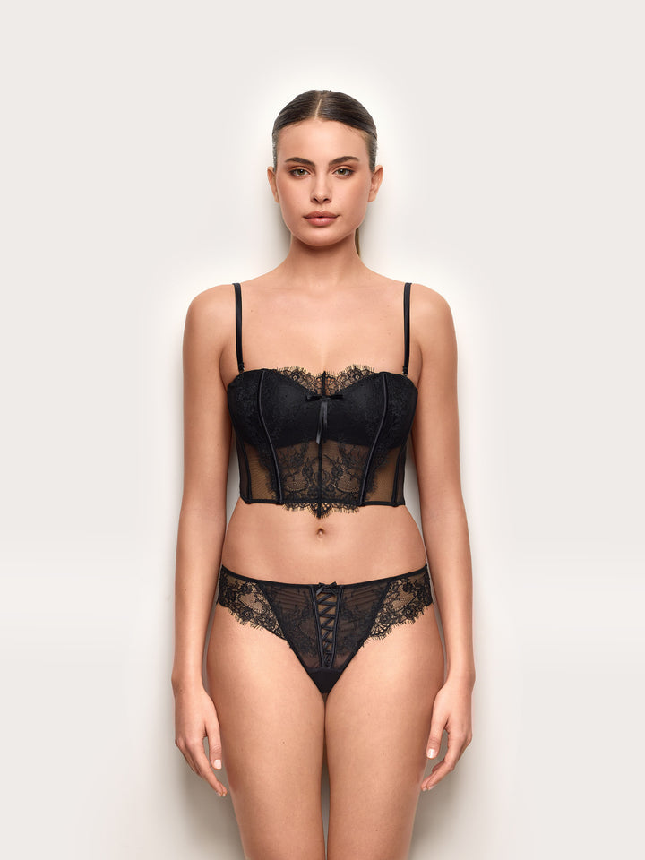 G-string French knickers - Black