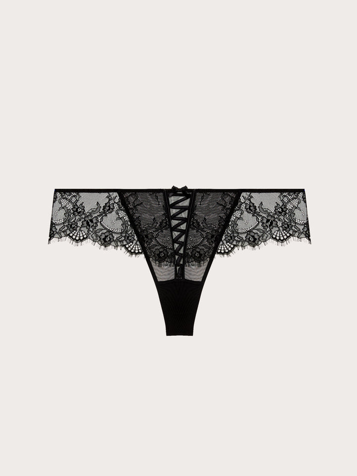 G-string French knickers - Black