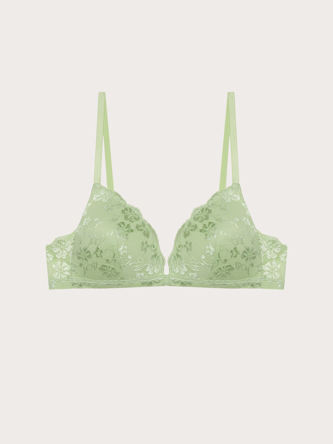 Padded triangle push up bra - Light Green