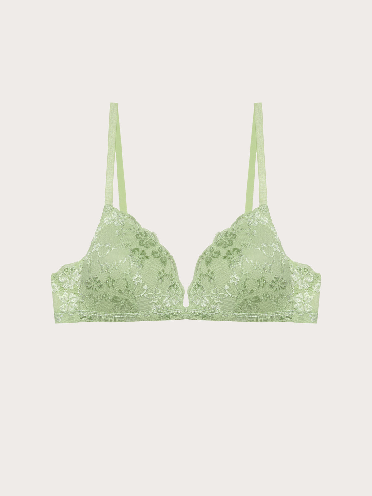 Padded triangle push up bra - Light Green
