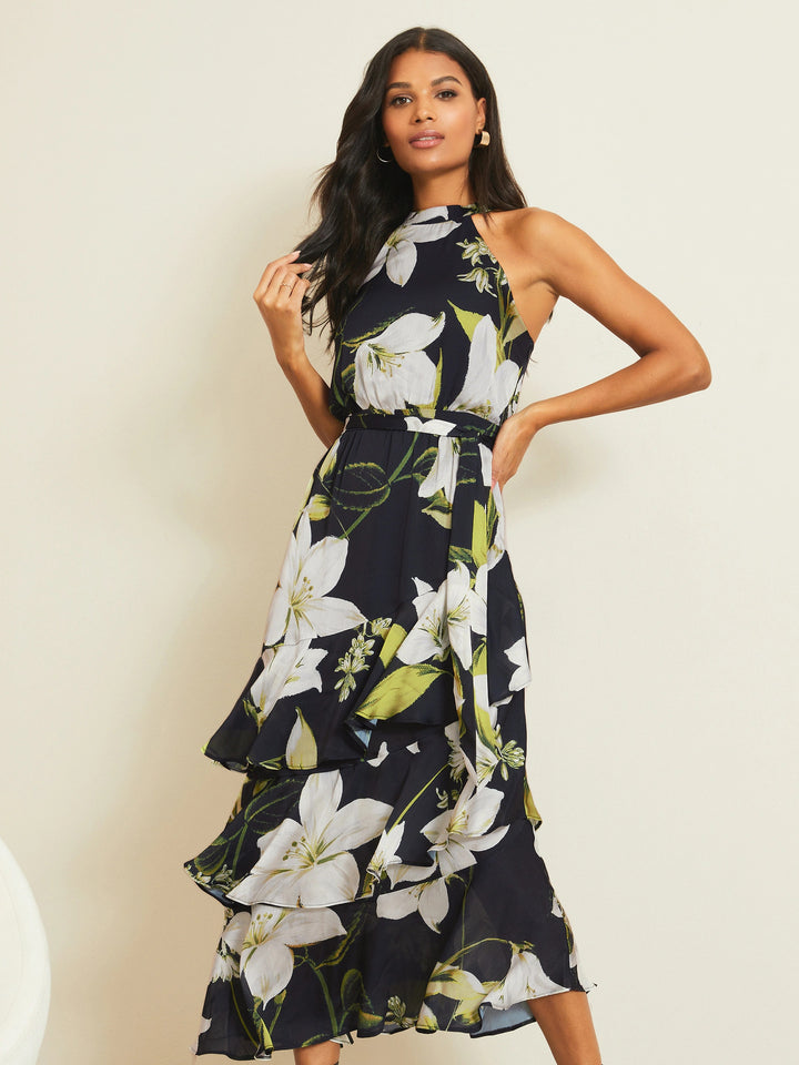 Dress - Black Flower