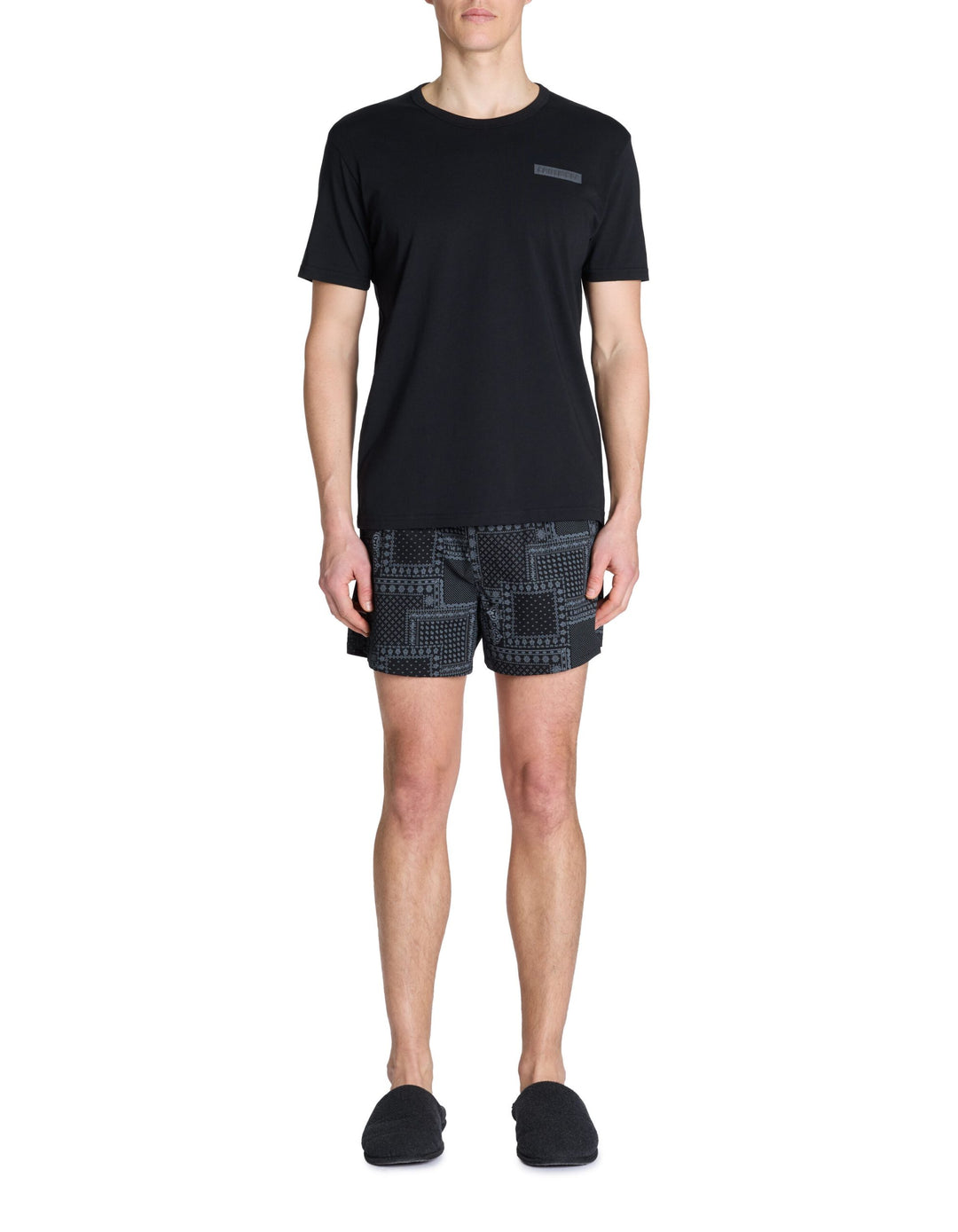 Pyjama/Bathrobe/Slippers - Black