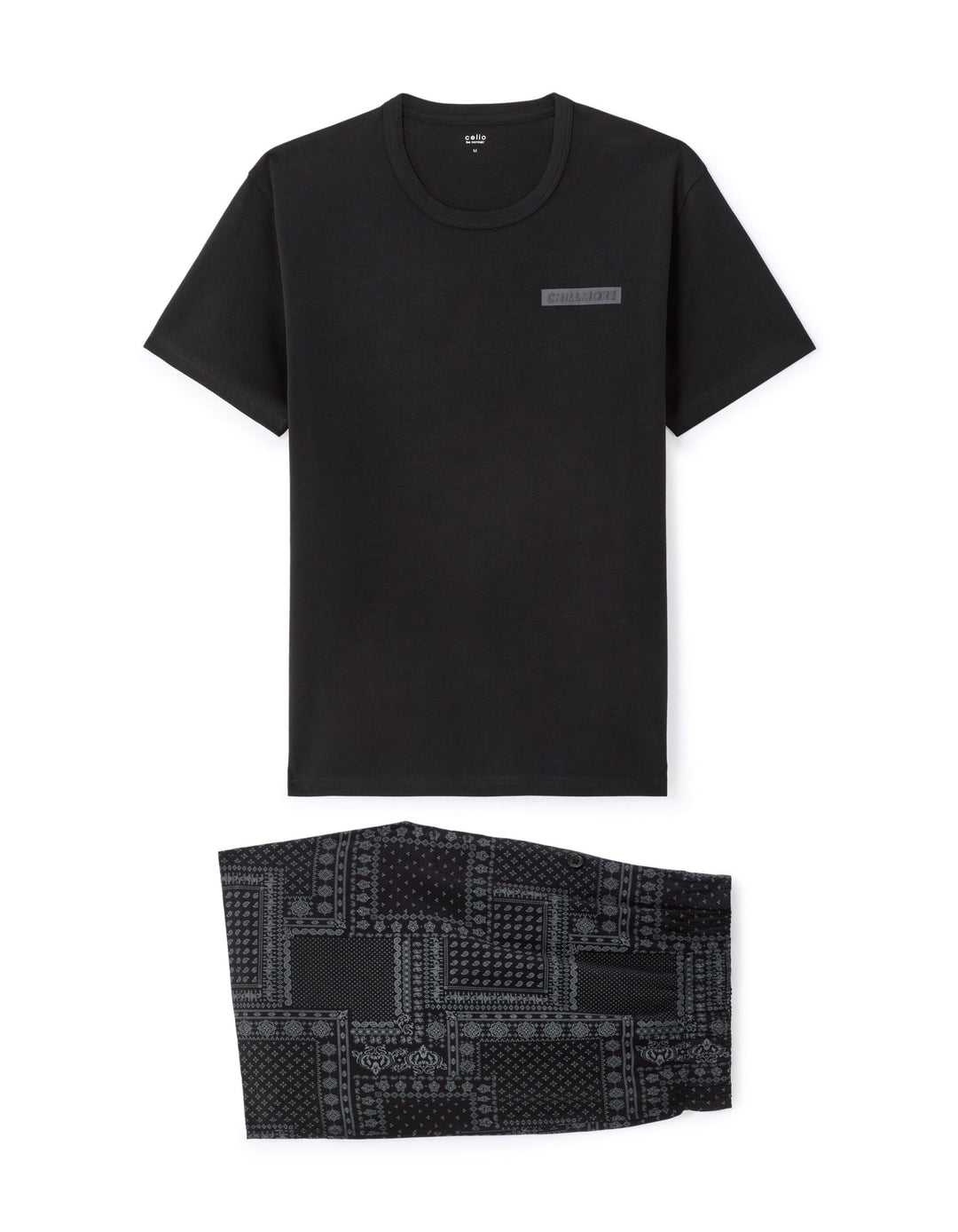 Pyjama/Bathrobe/Slippers - Black