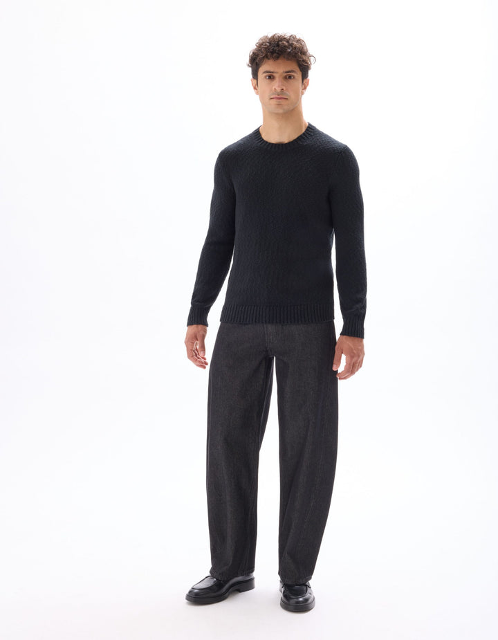 CREW NECK JUMPER - Black