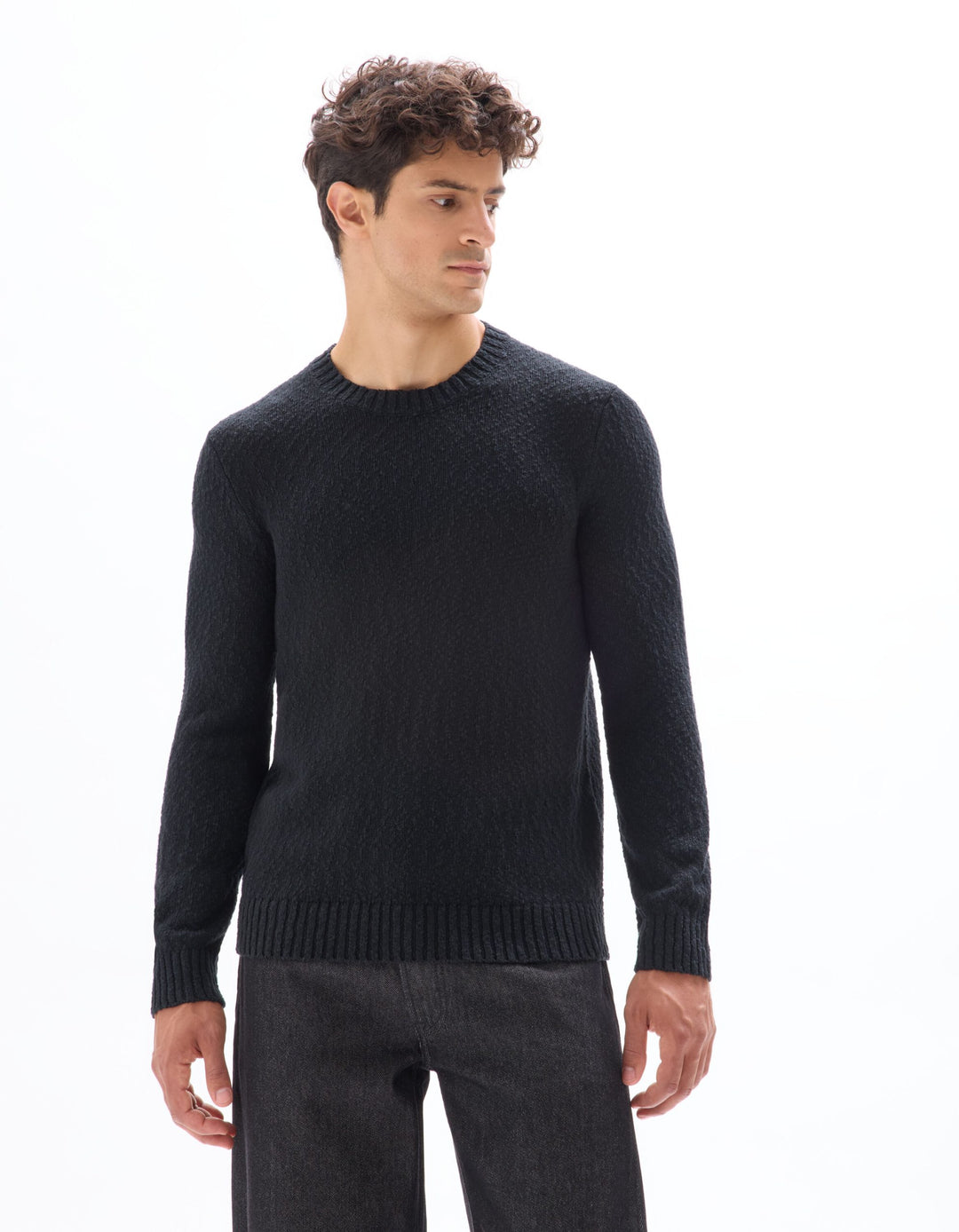 CREW NECK JUMPER - Black
