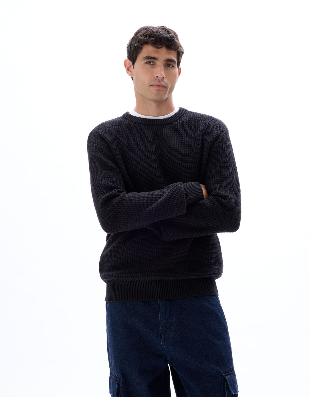 CREW NECK JUMPER - Black
