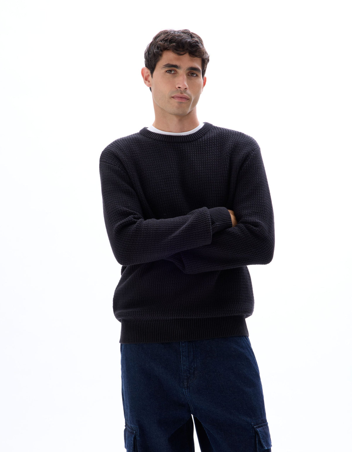 CREW NECK JUMPER - Black
