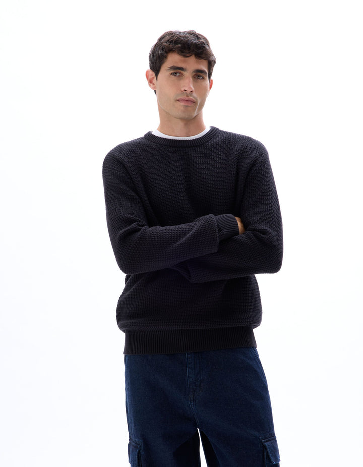 CREW NECK JUMPER - Black