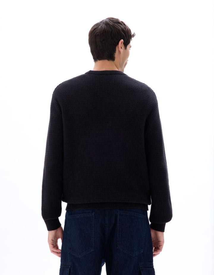 CREW NECK JUMPER - Black
