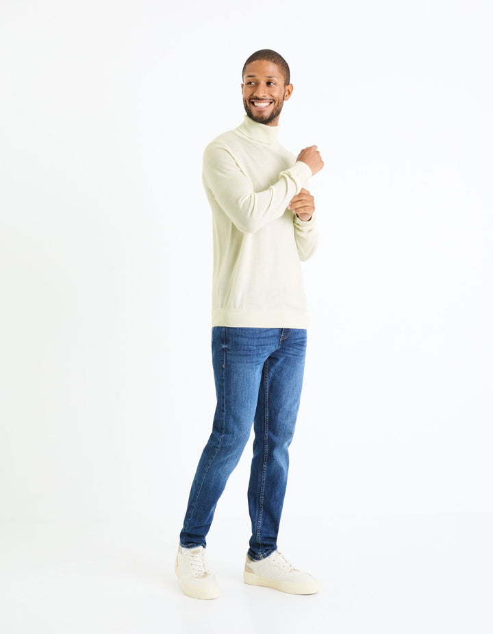 Turtle Neck Jumper - Ecru 02