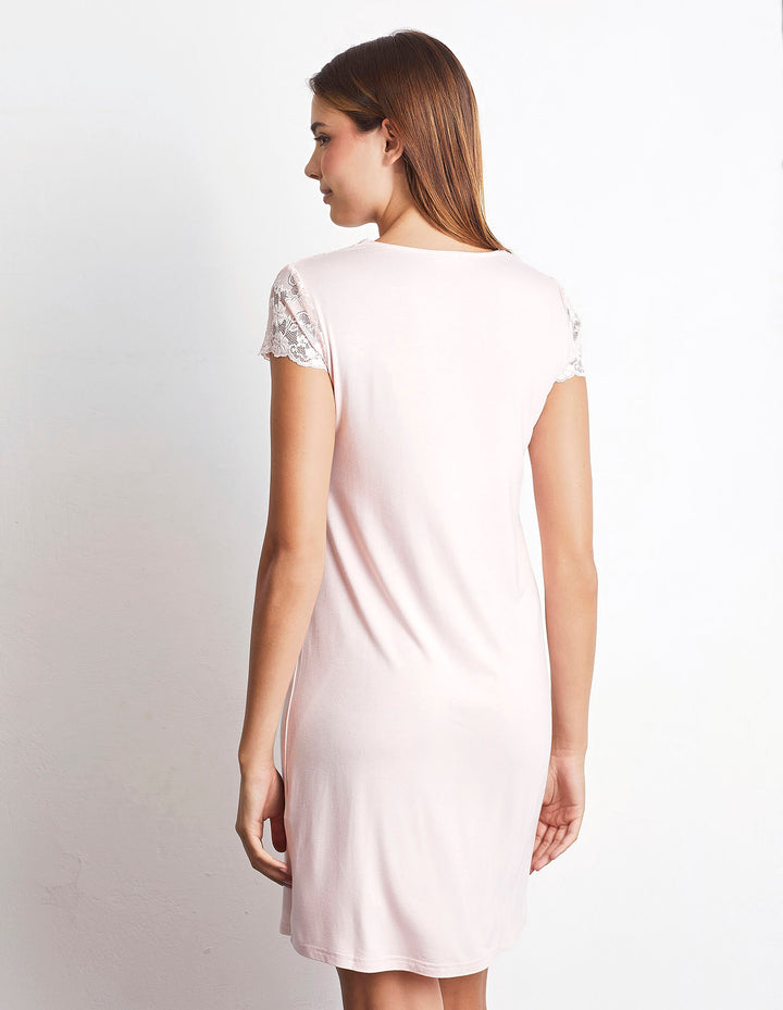 Short-sleeve nightshirt - Light Pink