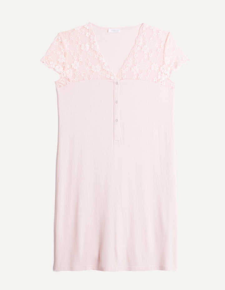 Short-sleeve nightshirt - Light Pink