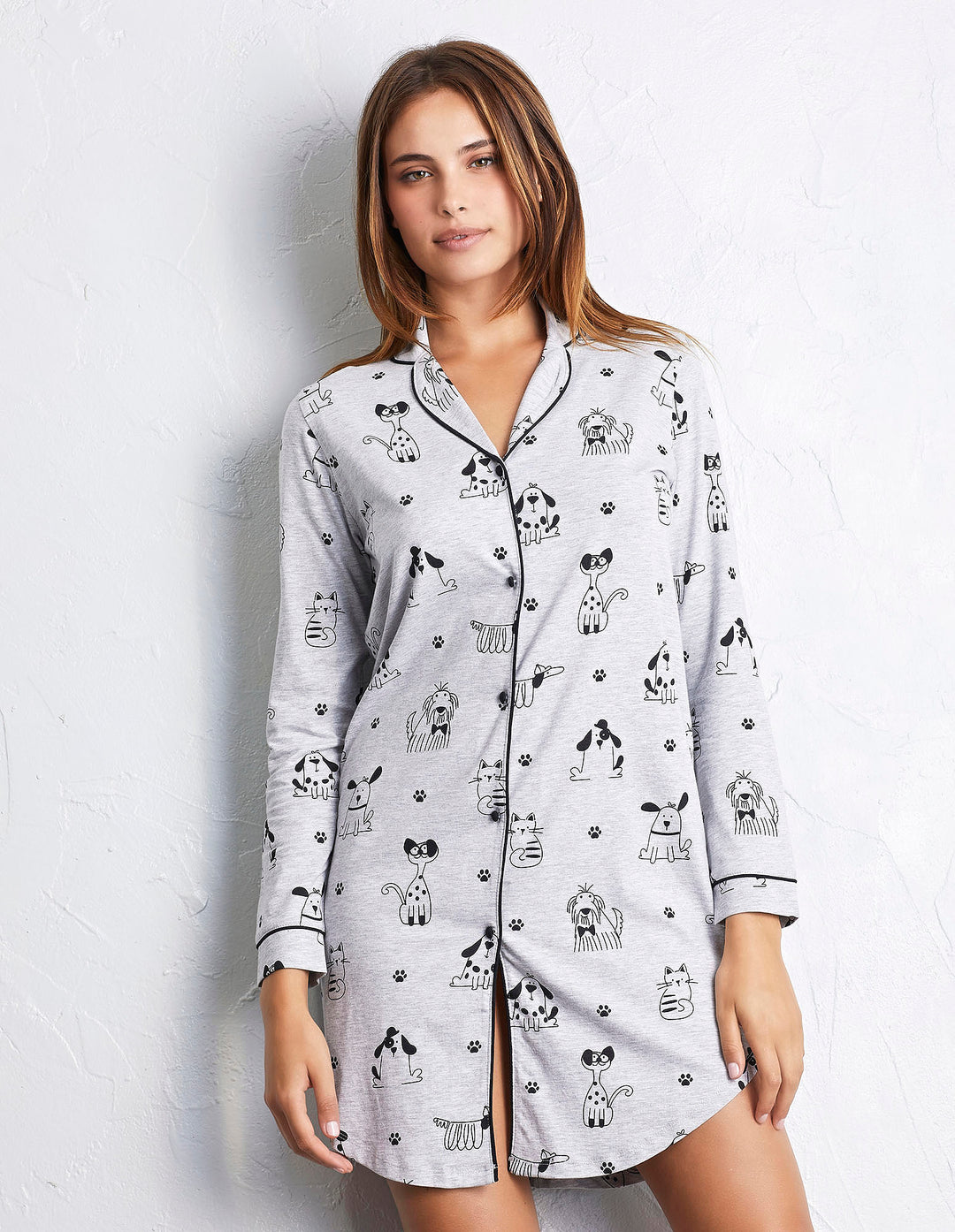 Long-sleeve nightshirt - Printed