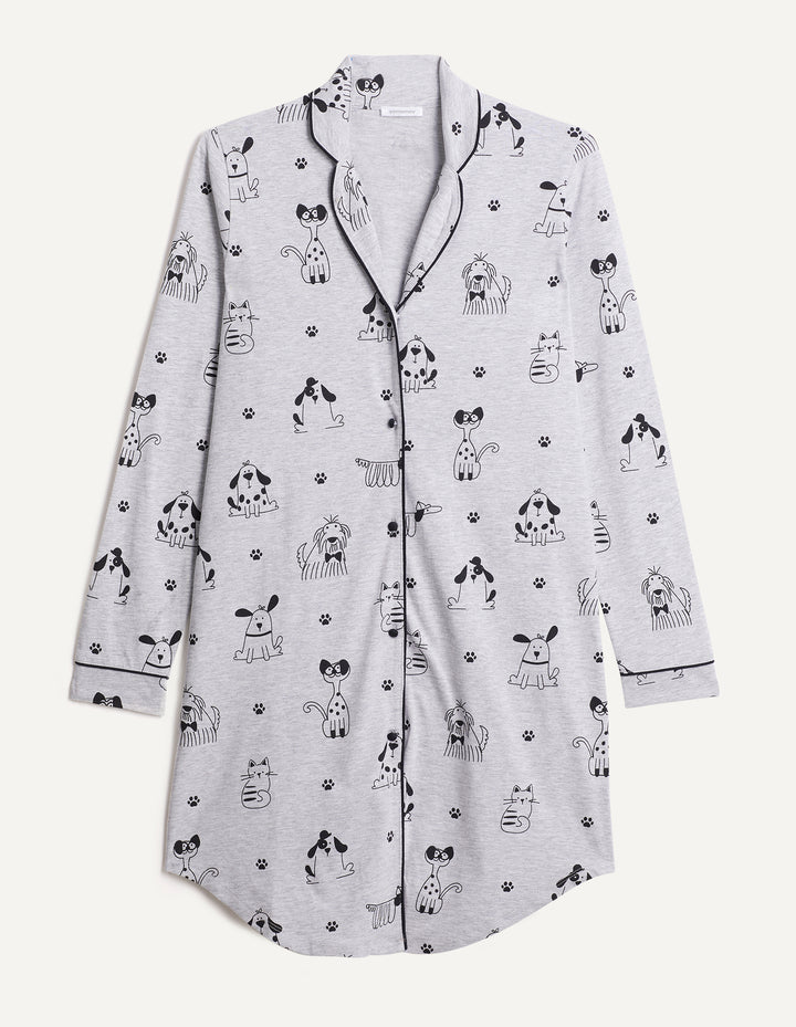 Long-sleeve nightshirt - Printed