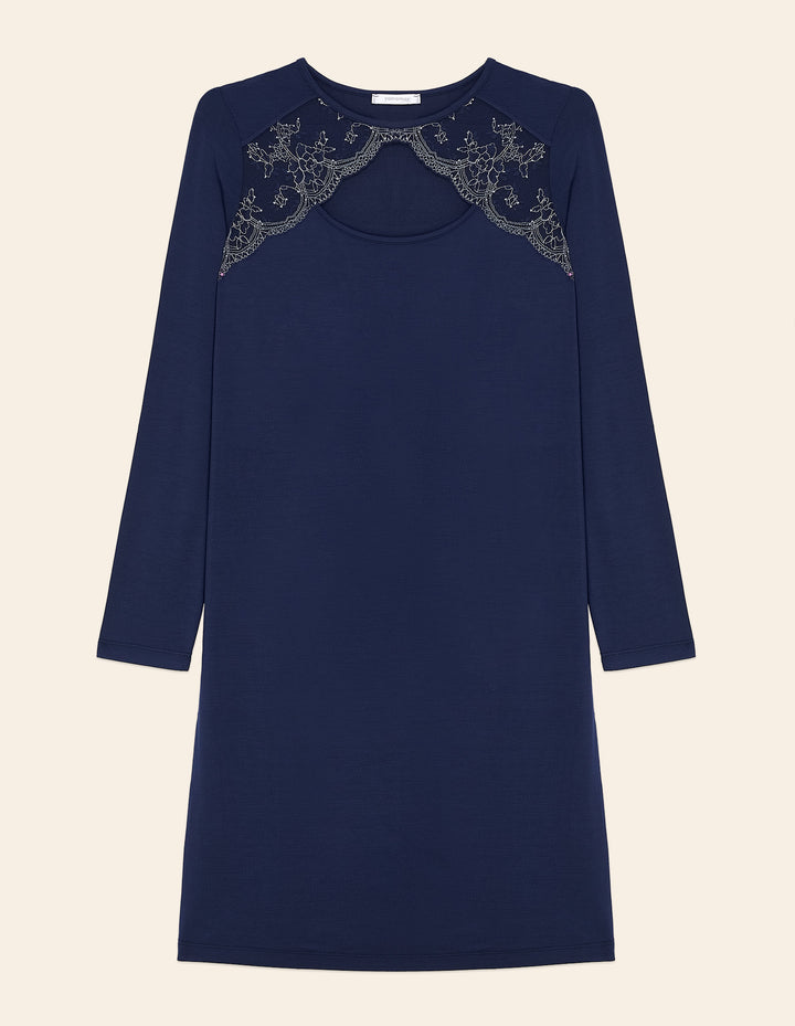 Long-sleeve nightshirt - Blue