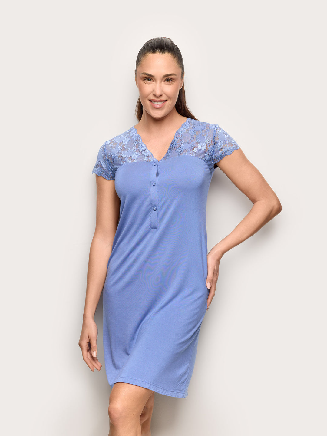 Short-sleeve nightshirt - Denim