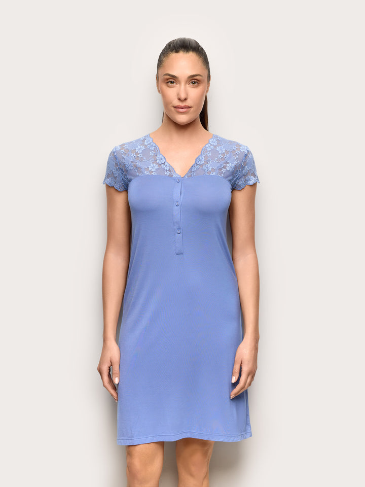 Short-sleeve nightshirt - Denim
