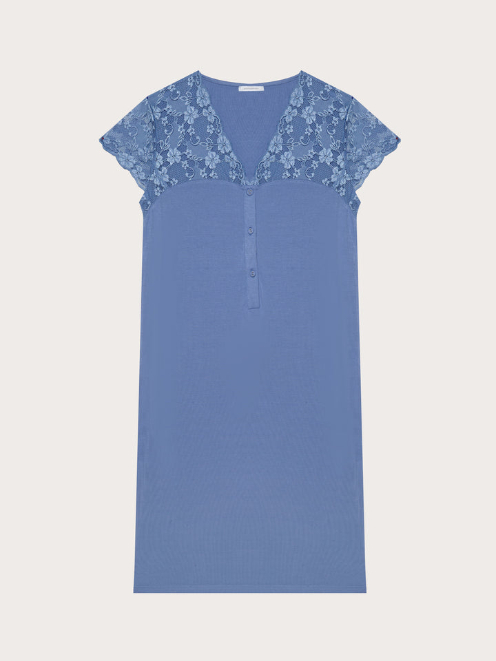 Short-sleeve nightshirt - Denim