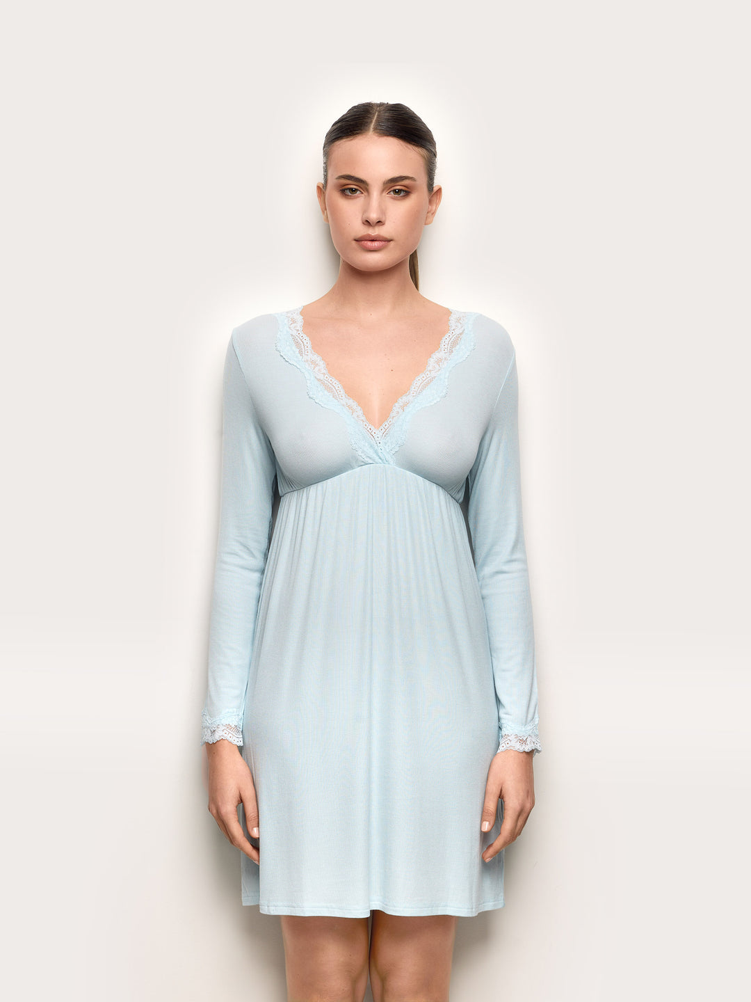 Long-sleeve nightshirt - Light Azure