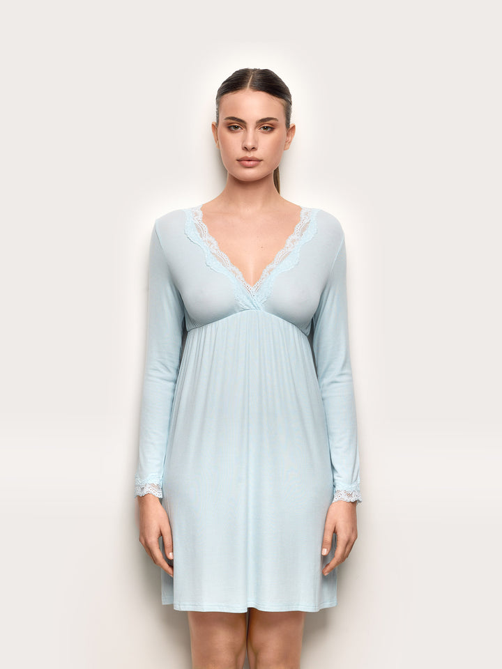 Long-sleeve nightshirt - Light Azure