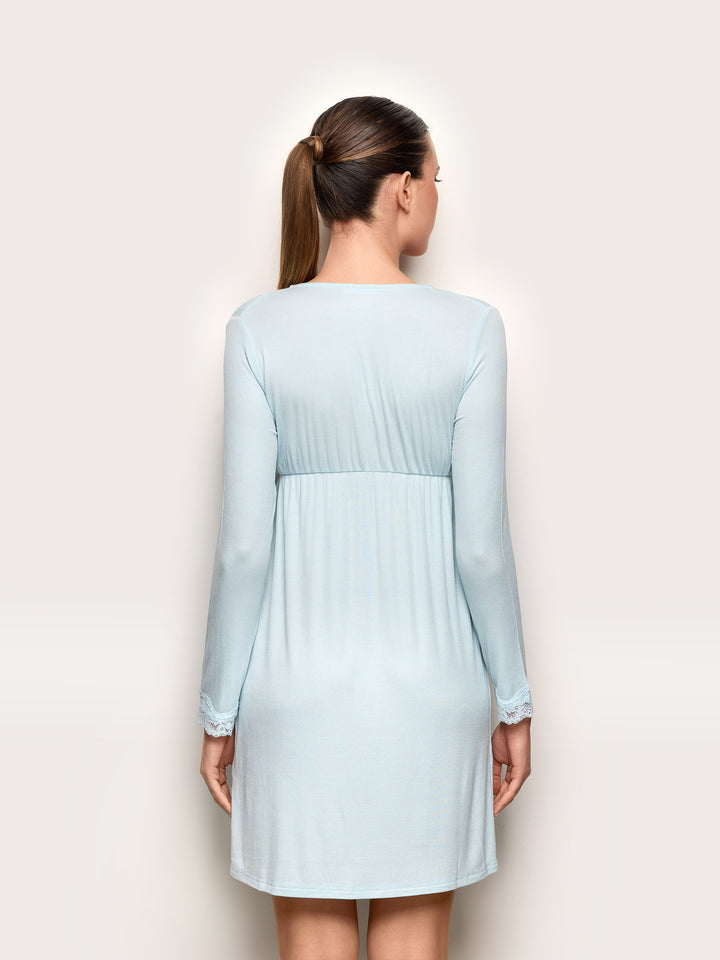 Long-sleeve nightshirt - Light Azure