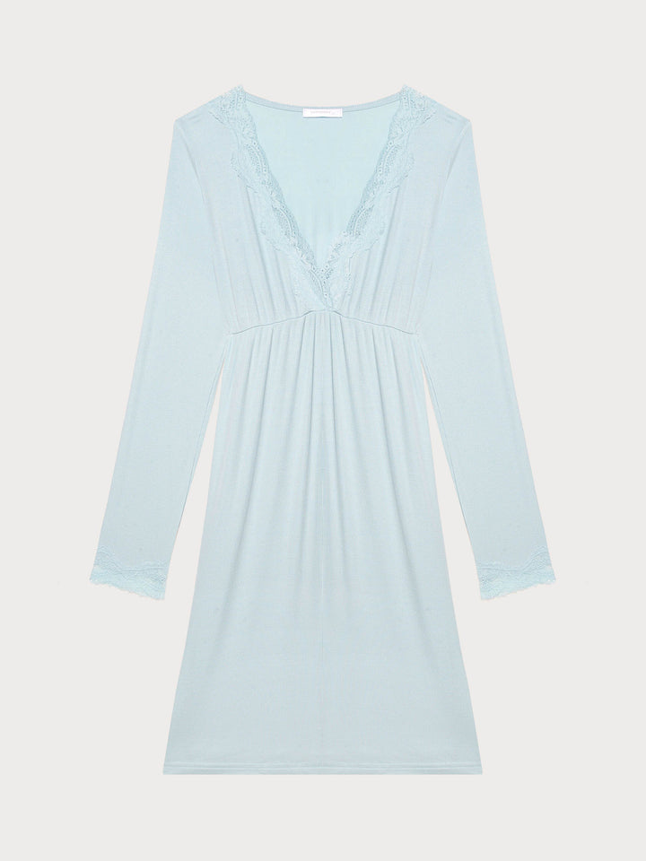 Long-sleeve nightshirt - Light Azure