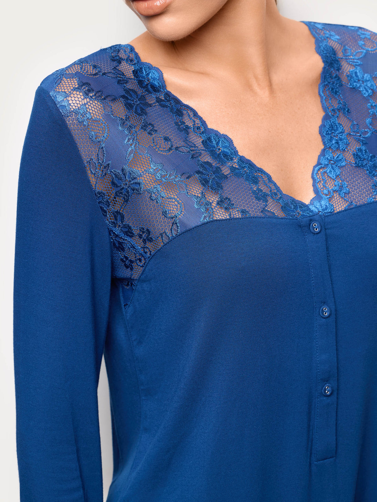 Long-Sleeve Nightshirt - Dark Blue