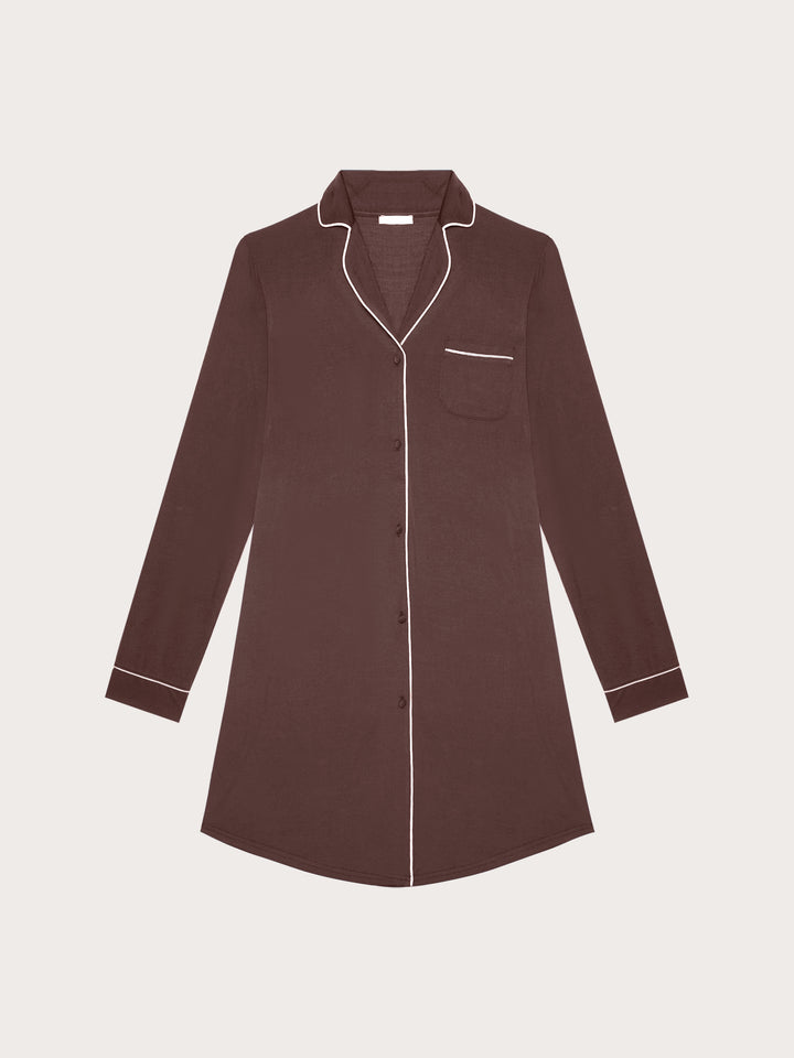 Long-Sleeve Nightshirt - Chocolate