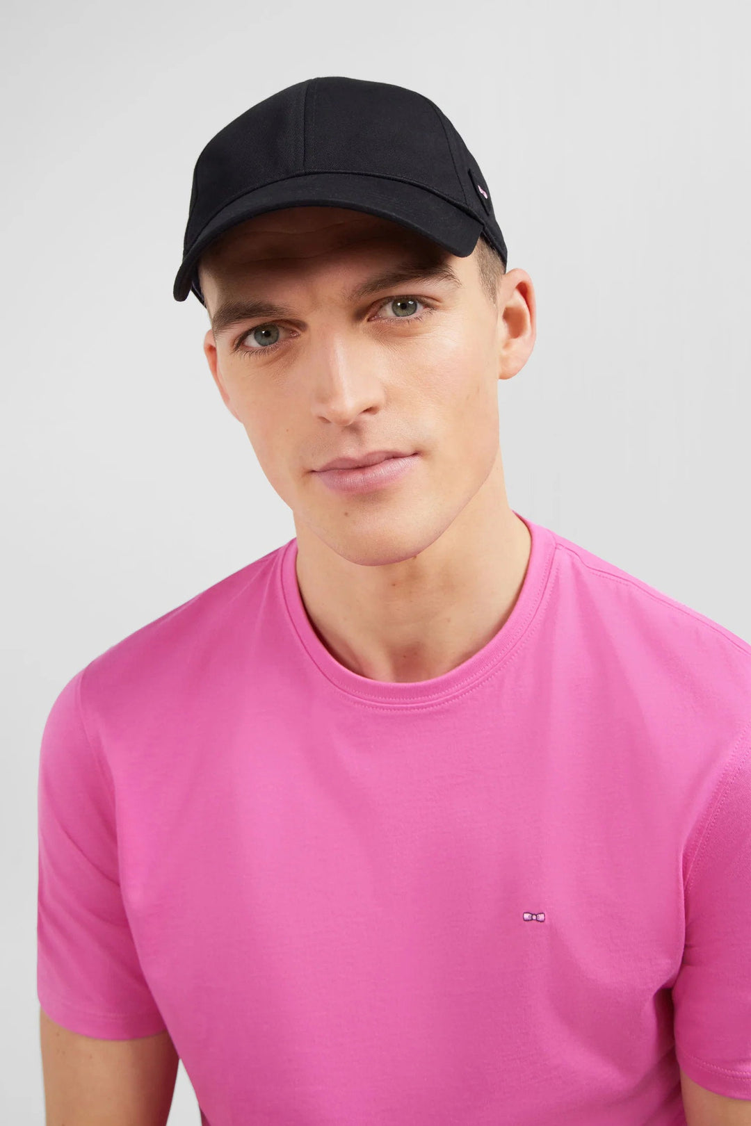 Unicolour Black Cotton Cap